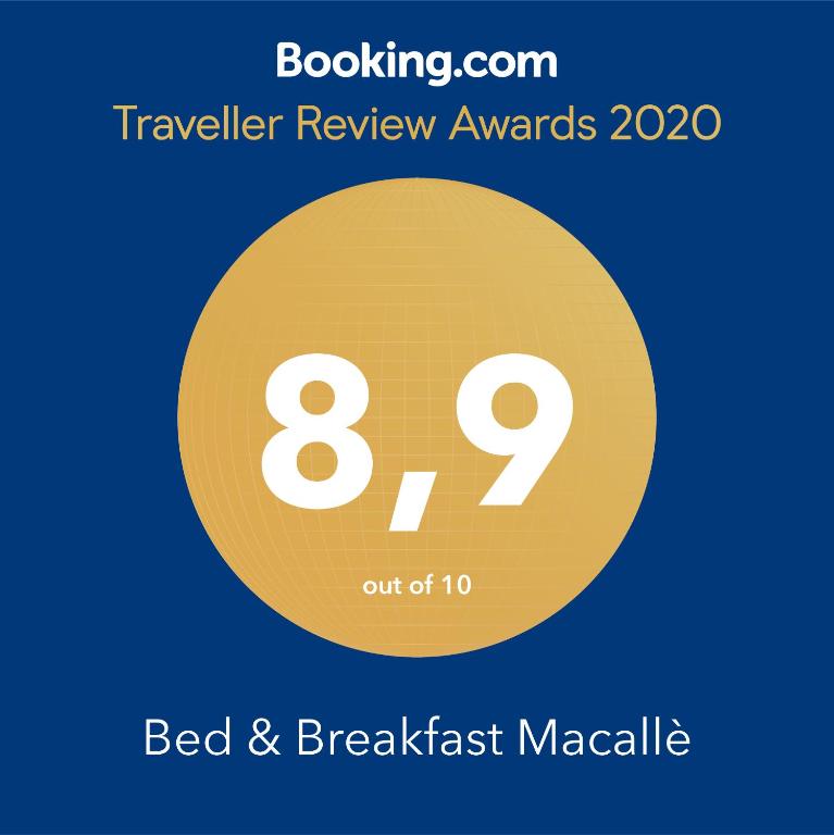 Certifikát, hodnocení, plakát nebo jiný dokument vystavený v ubytování Bed & Breakfast Macallè