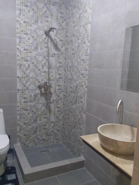 Koupelna v ubytování Cozy House Kazbegi