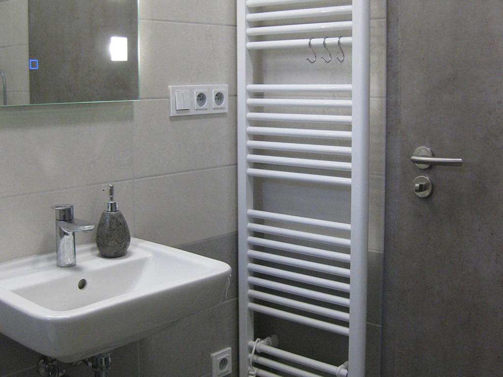 Koupelna v ubytování Apartmán u Révy