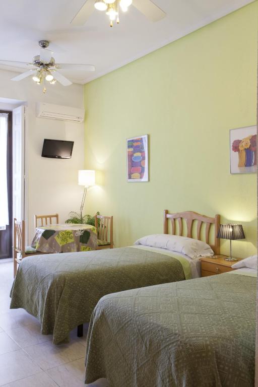 Postel nebo postele na pokoji v ubytování Hostal Los Alpes
