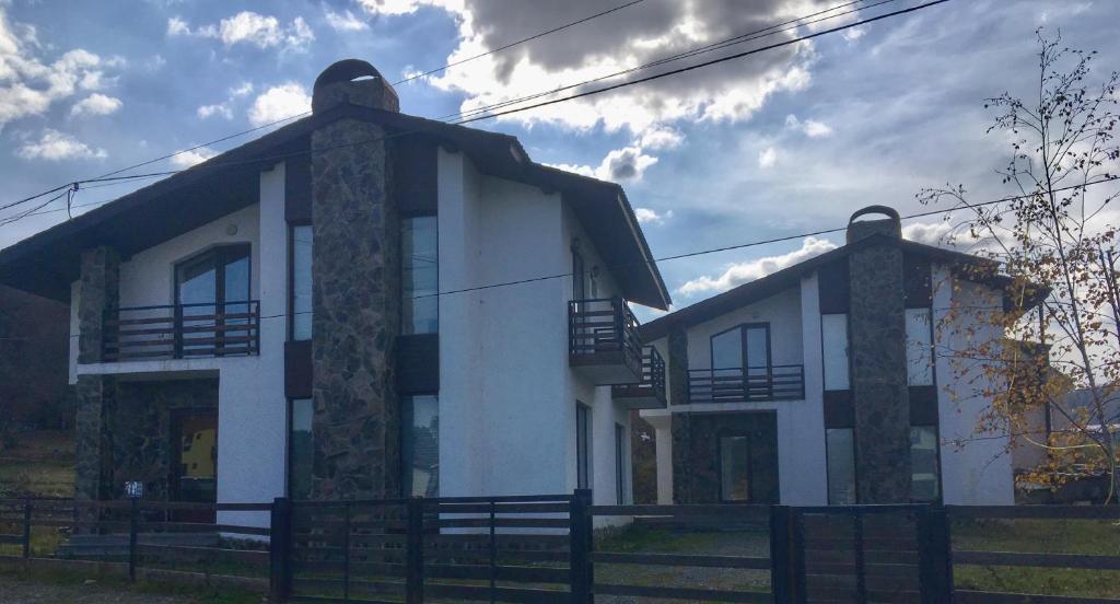 a building with two domes on top of it at Cottage In Bakuriani in Bakuriani