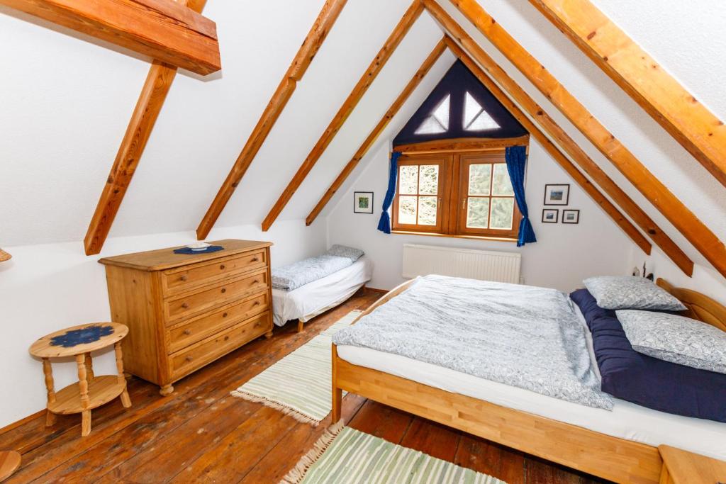 Postel nebo postele na pokoji v ubytování Ferienhaus Pilch Hiasl