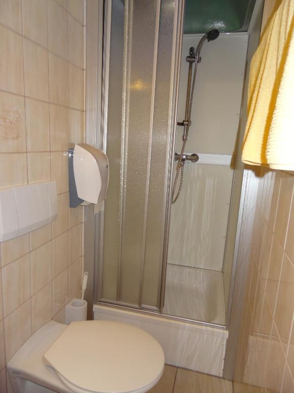 Koupelna v ubytování Hotel Peter