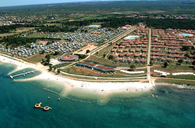 an aerial view of a resort near the water at Lux camp - mobile homes in Bi village in Fažana