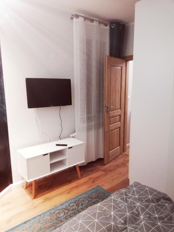 Televízia a/alebo spoločenská miestnosť v ubytovaní Apartamenty przy Gimnazjalnej