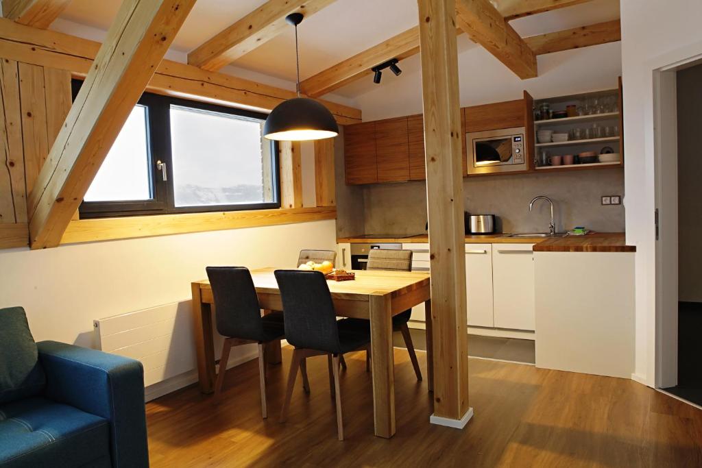 Kuchyň nebo kuchyňský kout v ubytování Apartmany Slunecnice