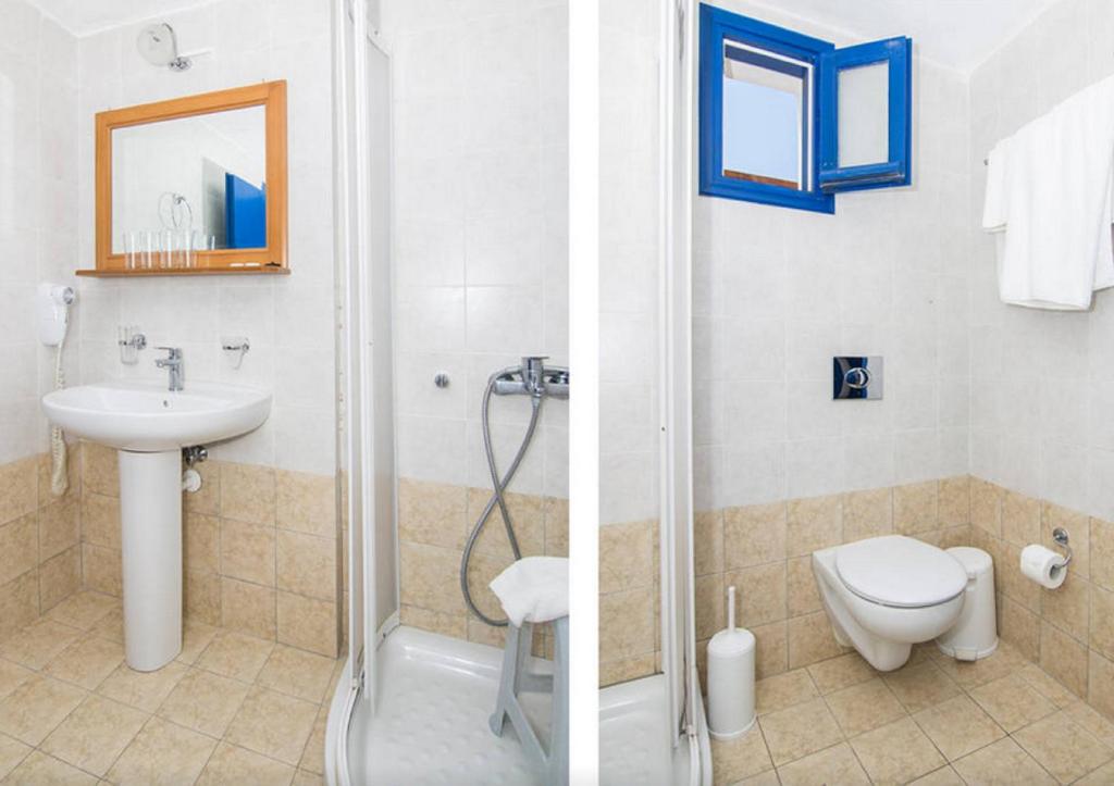 Koupelna v ubytování Rodakas Hotel