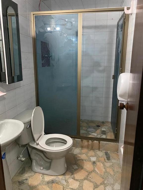 Koupelna v ubytování Hotel Don Olivo