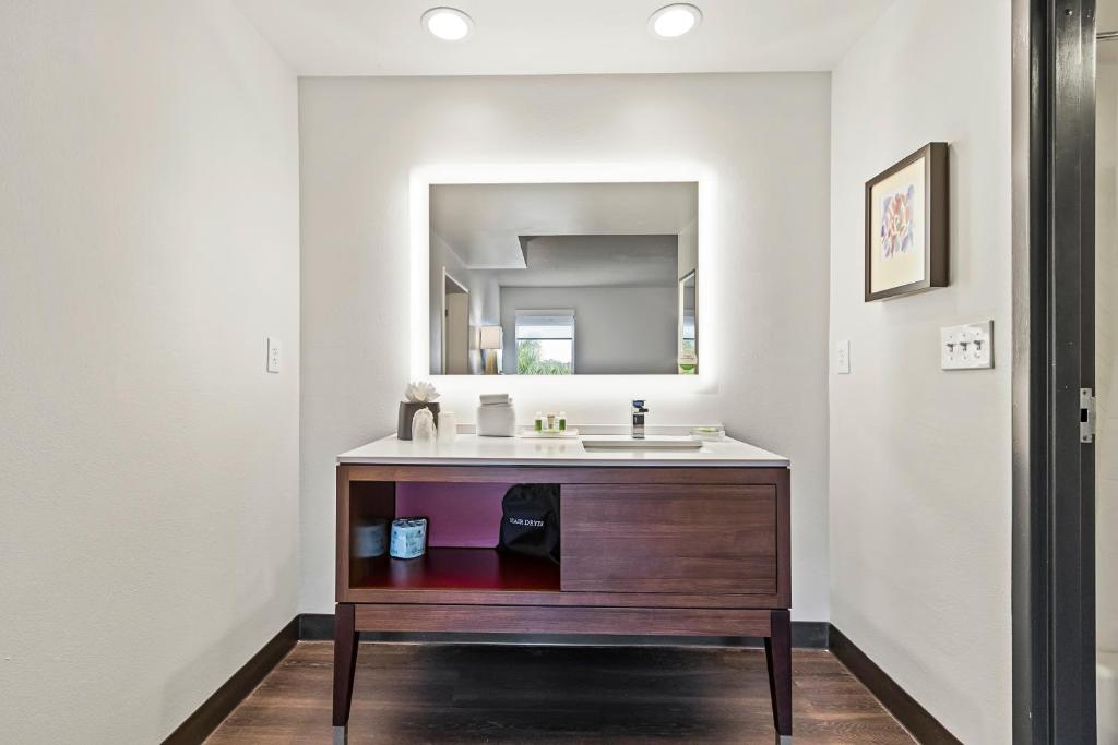 a bathroom with a sink and a mirror at Holiday Inn - St. Petersburg West by IHG in St Petersburg