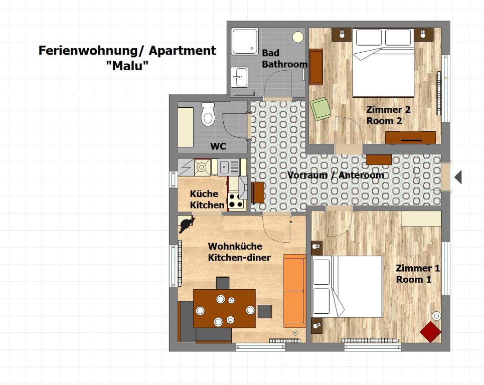 Půdorys ubytování Villa Siebenruh