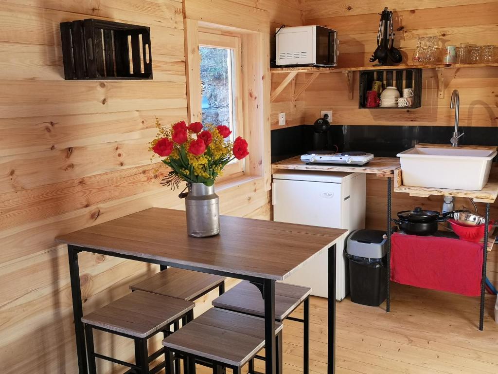 Kuchyň nebo kuchyňský kout v ubytování La cabane des Pachous