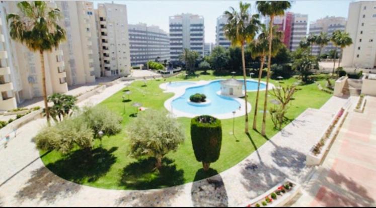 an aerial view of a park in a city at Jardin Del Mar in El Campello