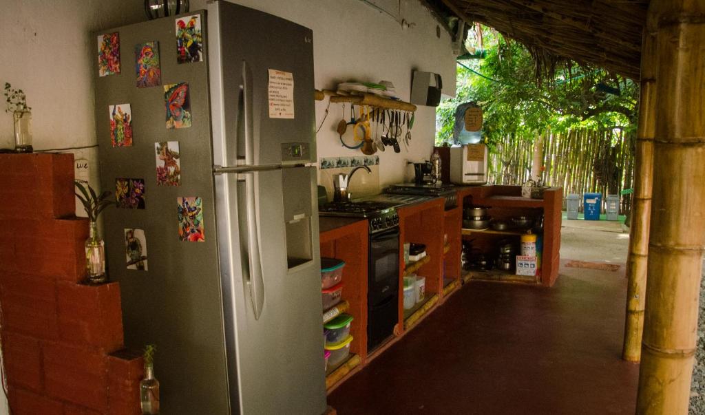 Η κουζίνα ή μικρή κουζίνα στο Hostal Corazón de Tagua