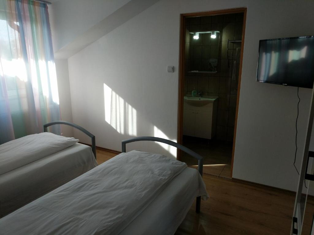 Postel nebo postele na pokoji v ubytování Pensiunea Vladut Timisoara
