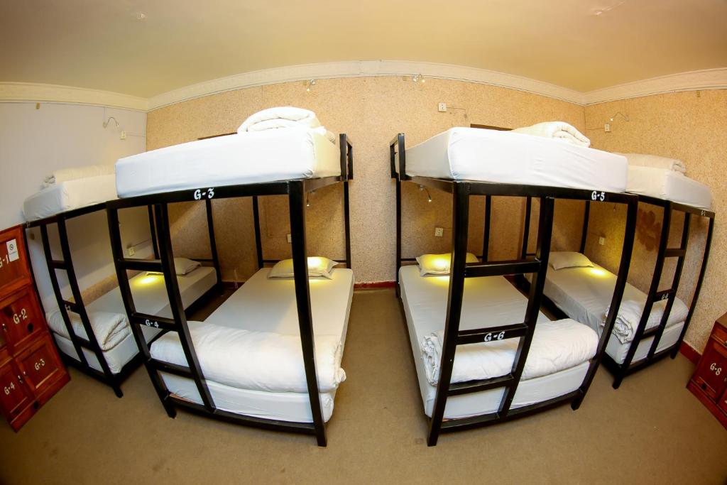 Krevet ili kreveti u jedinici u okviru objekta Gaurishankar Backpackers hostel
