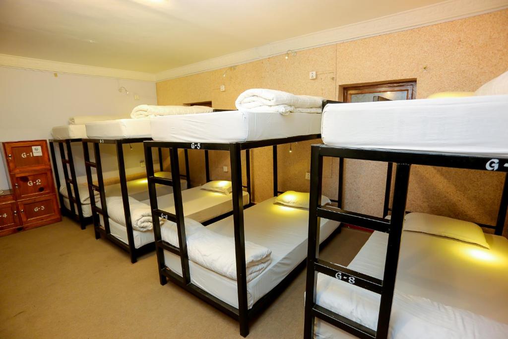 Krevet ili kreveti u jedinici u okviru objekta Gaurishankar Backpackers hostel