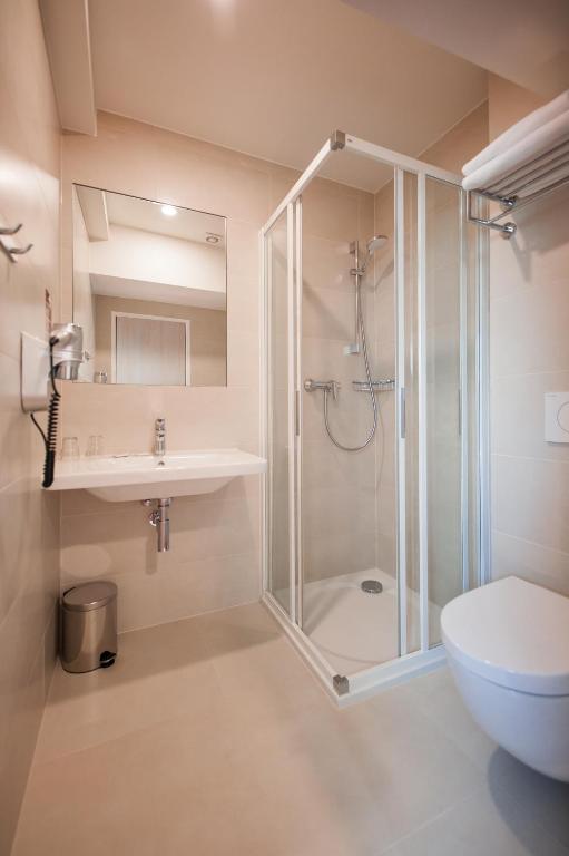 Koupelna v ubytování Hotel Pivovar