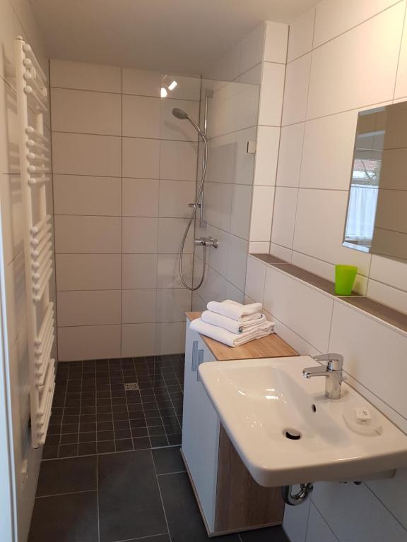 Koupelna v ubytování Boardinghouse Jungwirth-Wohnzeit