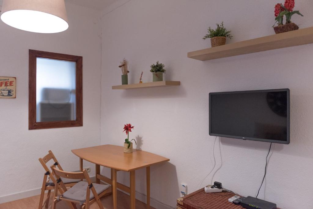 TV a/nebo společenská místnost v ubytování Sweet BCN Studio with Terrace