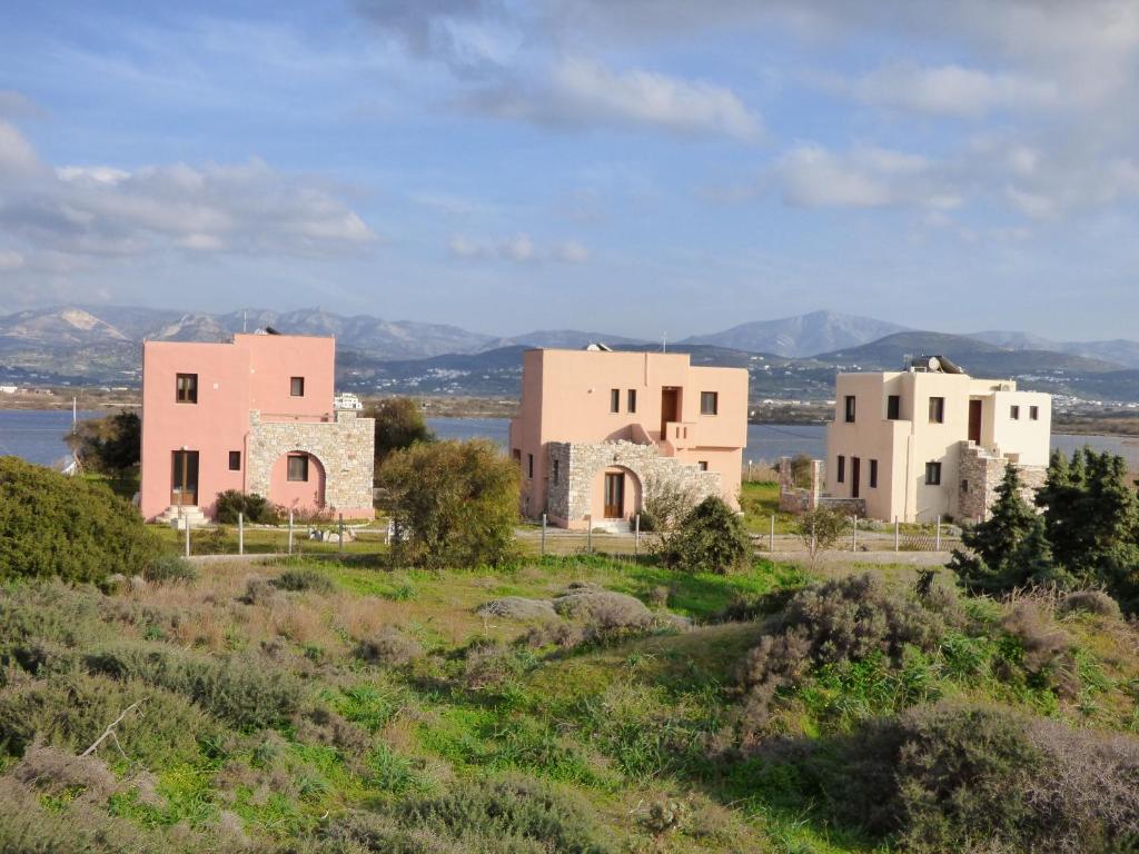 un grupo de casas en la cima de un campo en Gratsias Luxury Apartments Naxos en Stelida