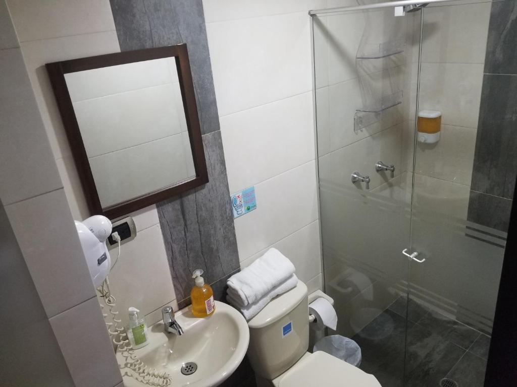 Koupelna v ubytování Hotel Casa Modelia