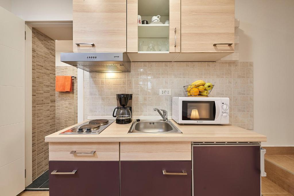 Kuchyňa alebo kuchynka v ubytovaní Studio apartment Bašćan