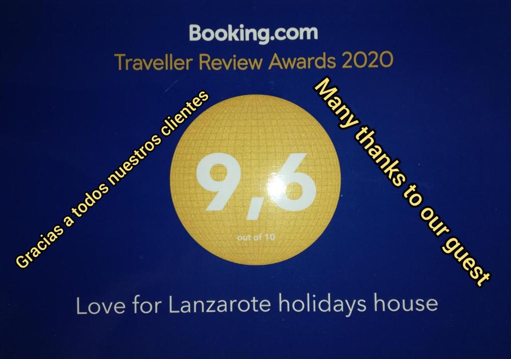 Certyfikat, podpis lub inny dokument wystawiony w obiekcie Love for Lanzarote holidays house