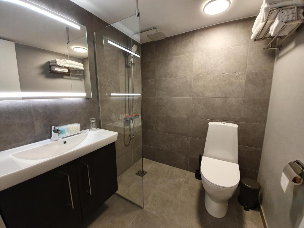 Koupelna v ubytování Hotel Nor - Badehotellet