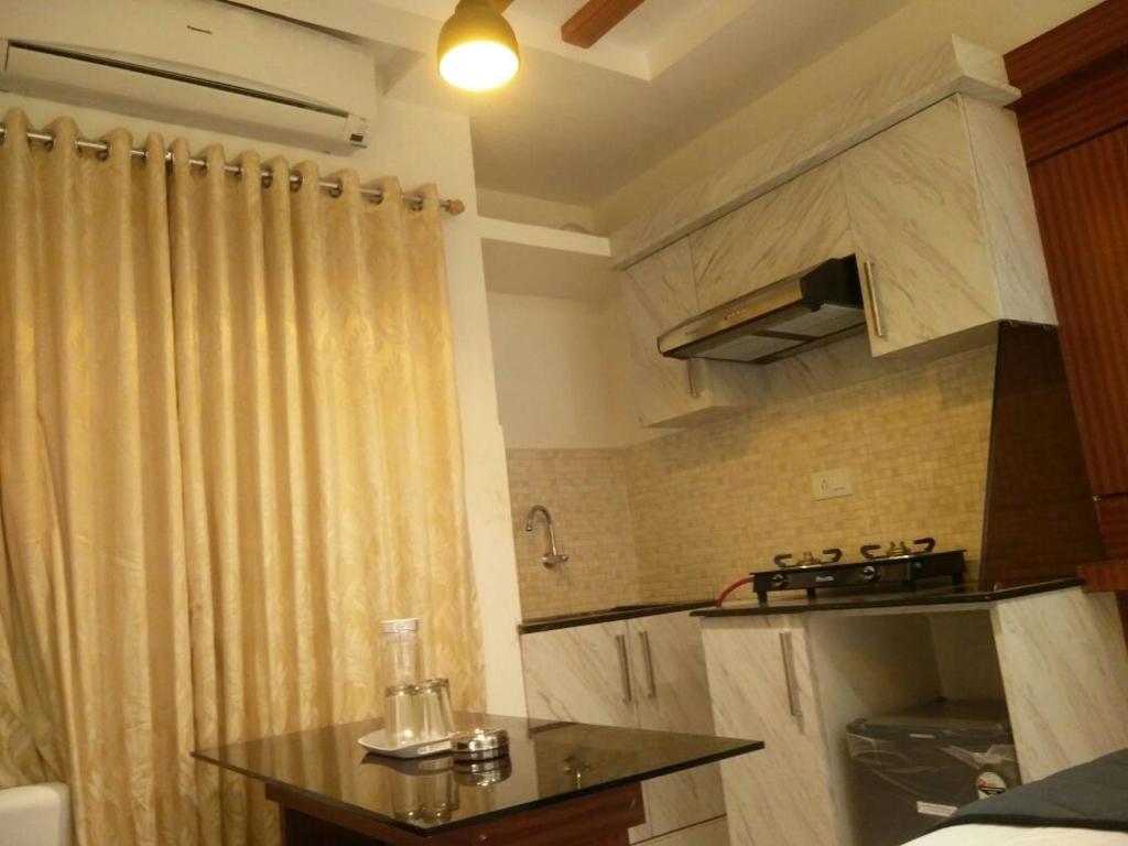 Kuchyň nebo kuchyňský kout v ubytování HOTEL SPARK RESIDENCY