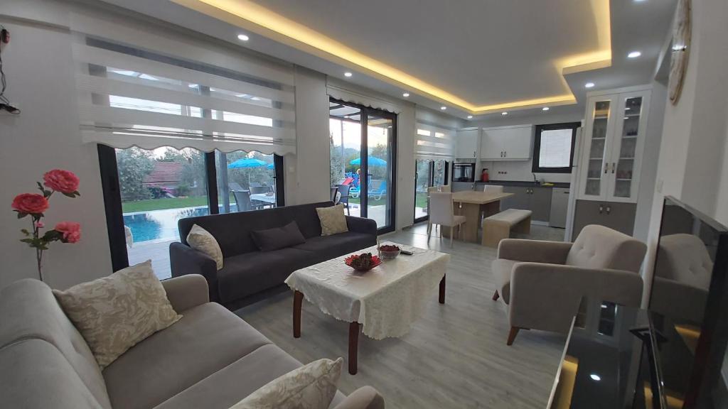 A seating area at Private Villa in Gocek Villa Perest