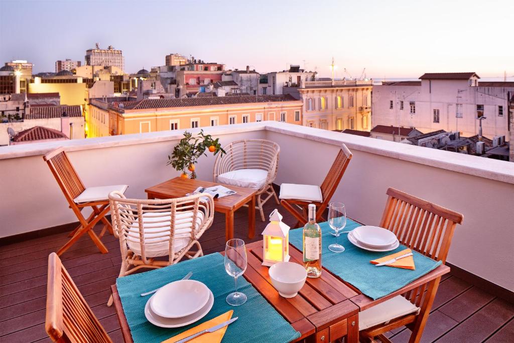 En balkon eller terrasse på Ollihomes Relaxury Apartment