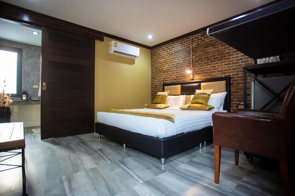 Postel nebo postele na pokoji v ubytování Buddies Loft Samet