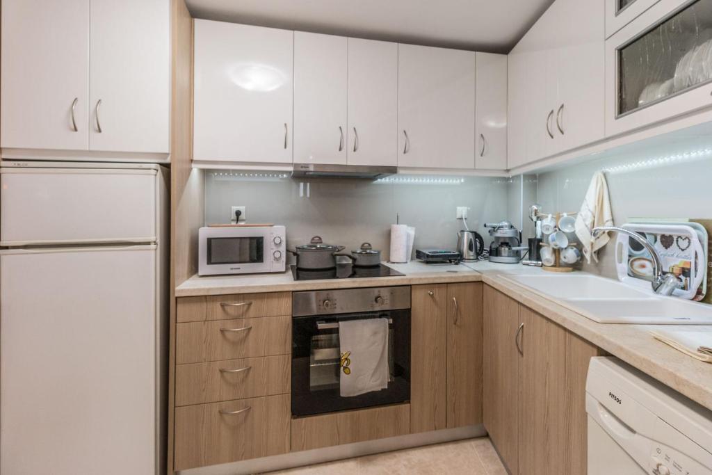 Kuchyň nebo kuchyňský kout v ubytování Anastasia Residence Sea View