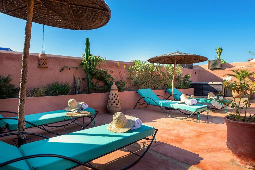 Patio nebo venkovní prostory v ubytování Riad L'orange Bleue
