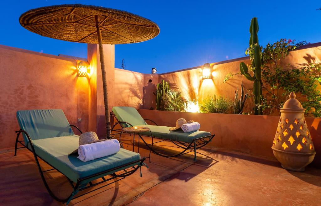 Patio nebo venkovní prostory v ubytování Riad L'orange Bleue