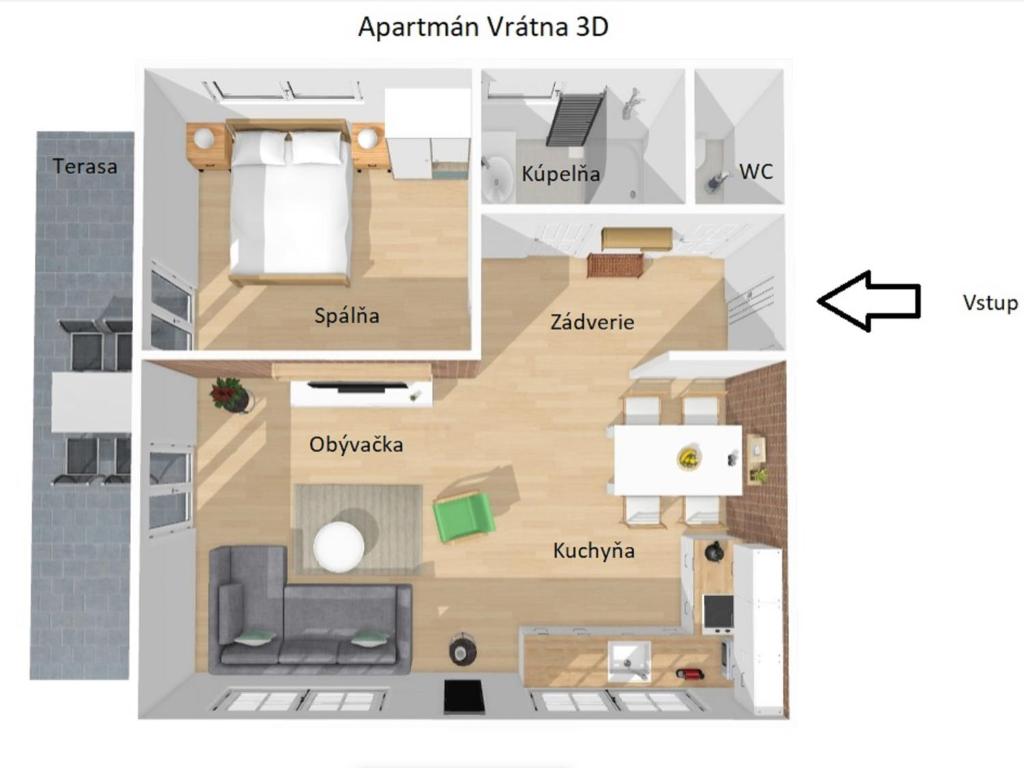 Plán poschodí v ubytovaní Apartmán Vrátna