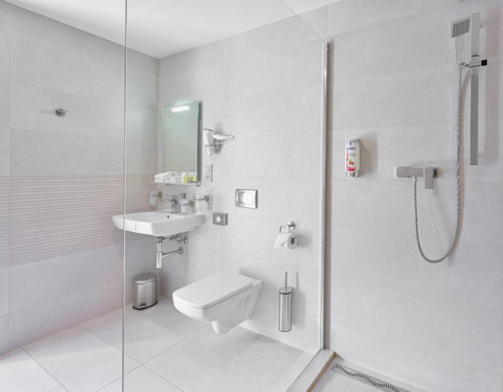 Koupelna v ubytování Hotel Prague Star