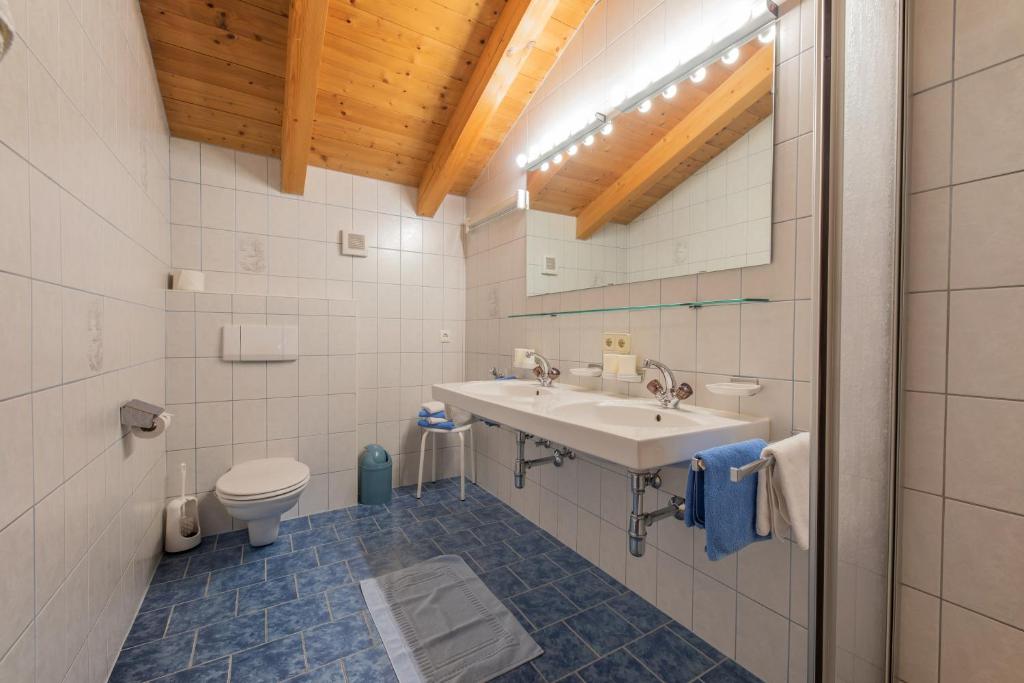 łazienka z umywalką i toaletą w obiekcie Ferienheim Gabi w Neustift im Stubaital