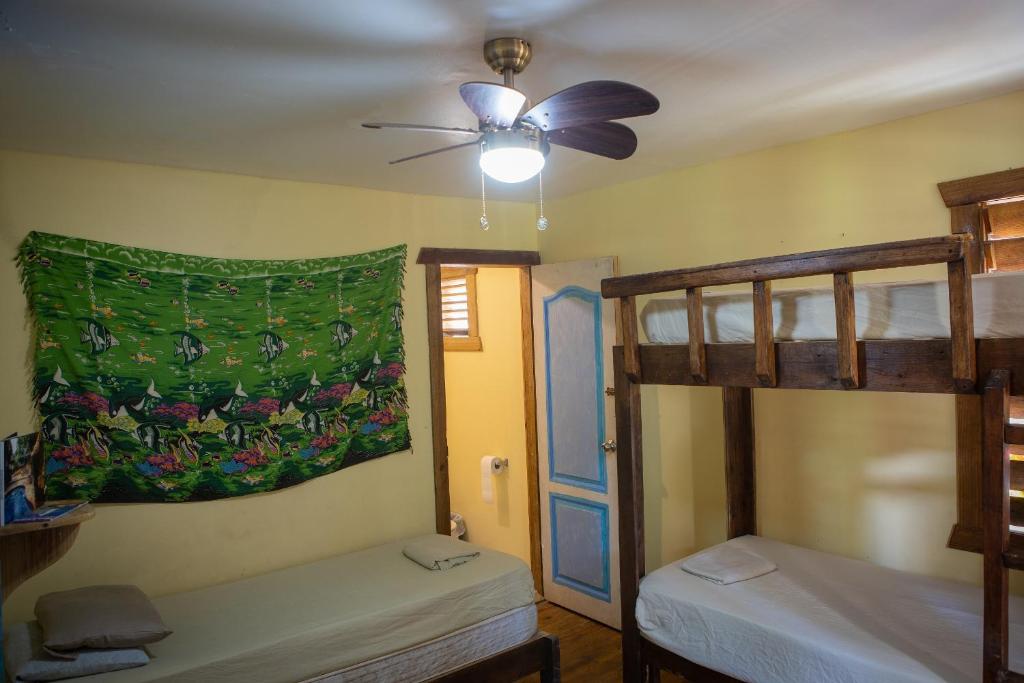 Postel nebo postele na pokoji v ubytování Roatan Backpackers' Hostel