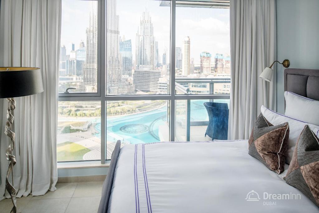 Postel nebo postele na pokoji v ubytování Dream Inn Apartments - Burj Residences Burj Khalifa View