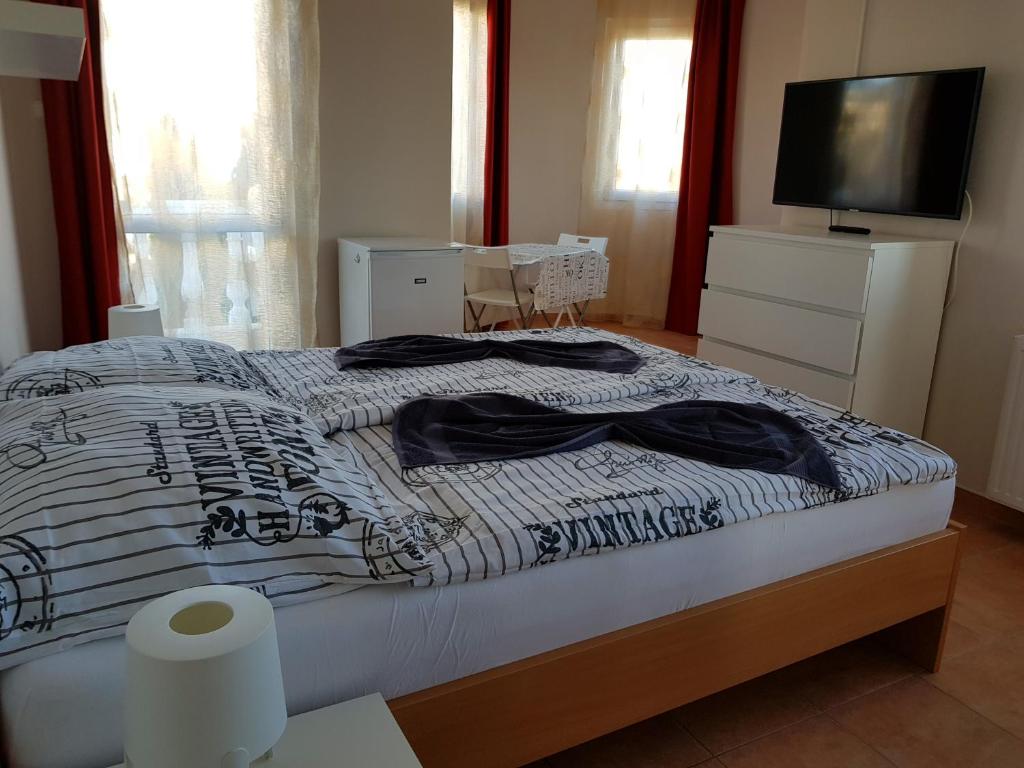 Postel nebo postele na pokoji v ubytování Crystal és Susanne Panzió