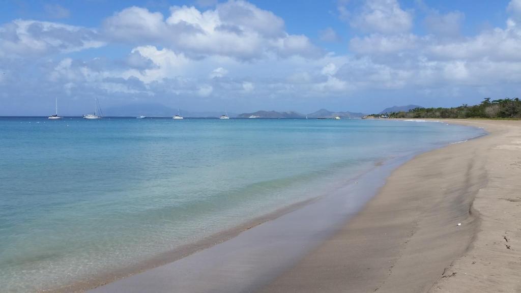 a view of a beach with boats in the water at Manuae House of Birds 1 in Cliftons
