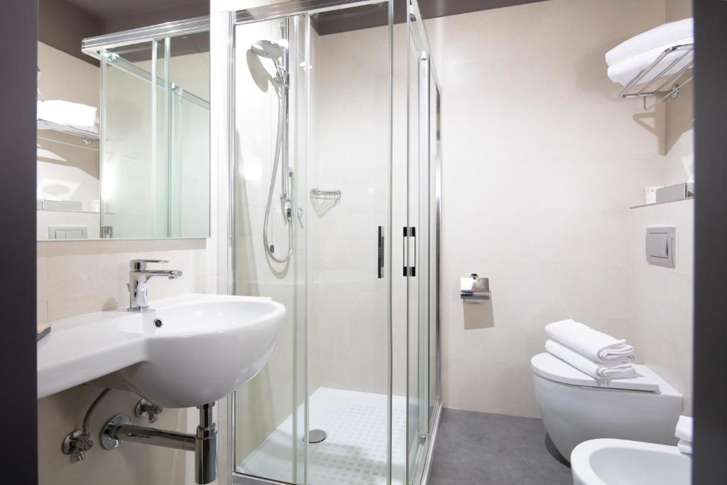 Koupelna v ubytování Hotel Franz