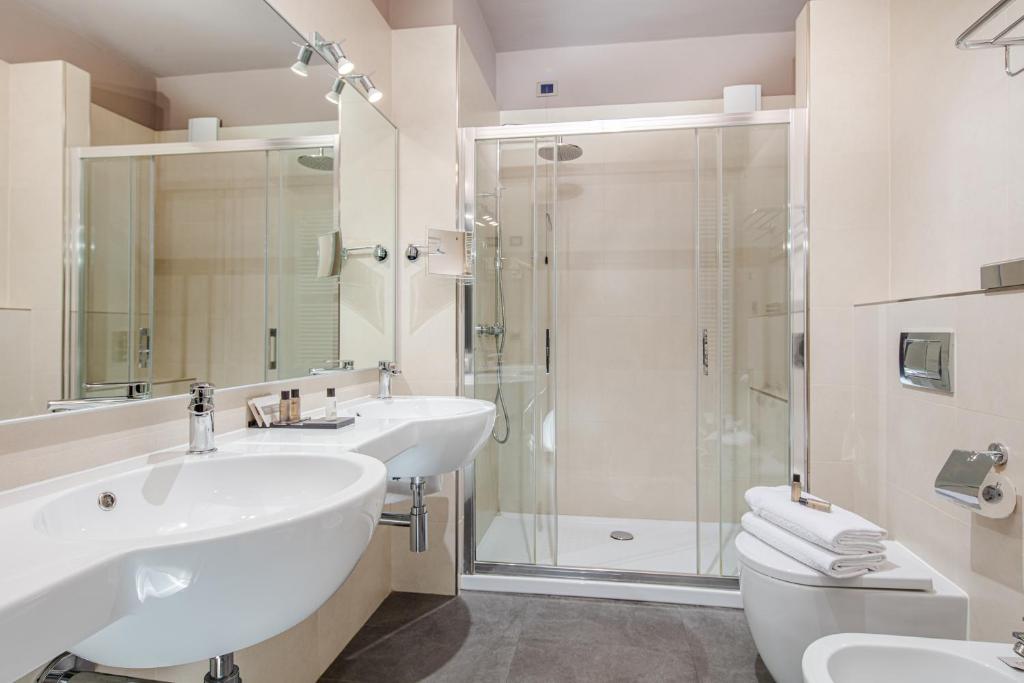 Koupelna v ubytování Hotel Franz