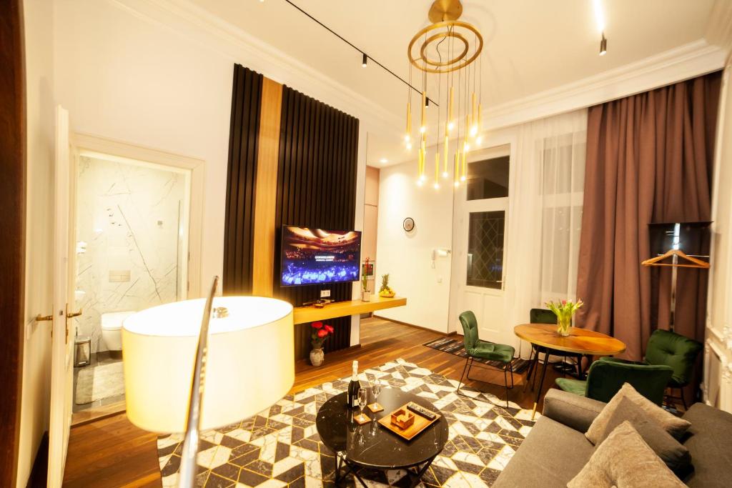 Posezení v ubytování Matei Corvin Apartment