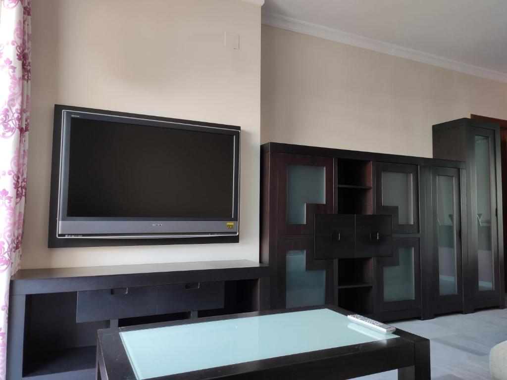 A television and/or entertainment centre at Plaza de las Infantas, Sanlucar Centro.
