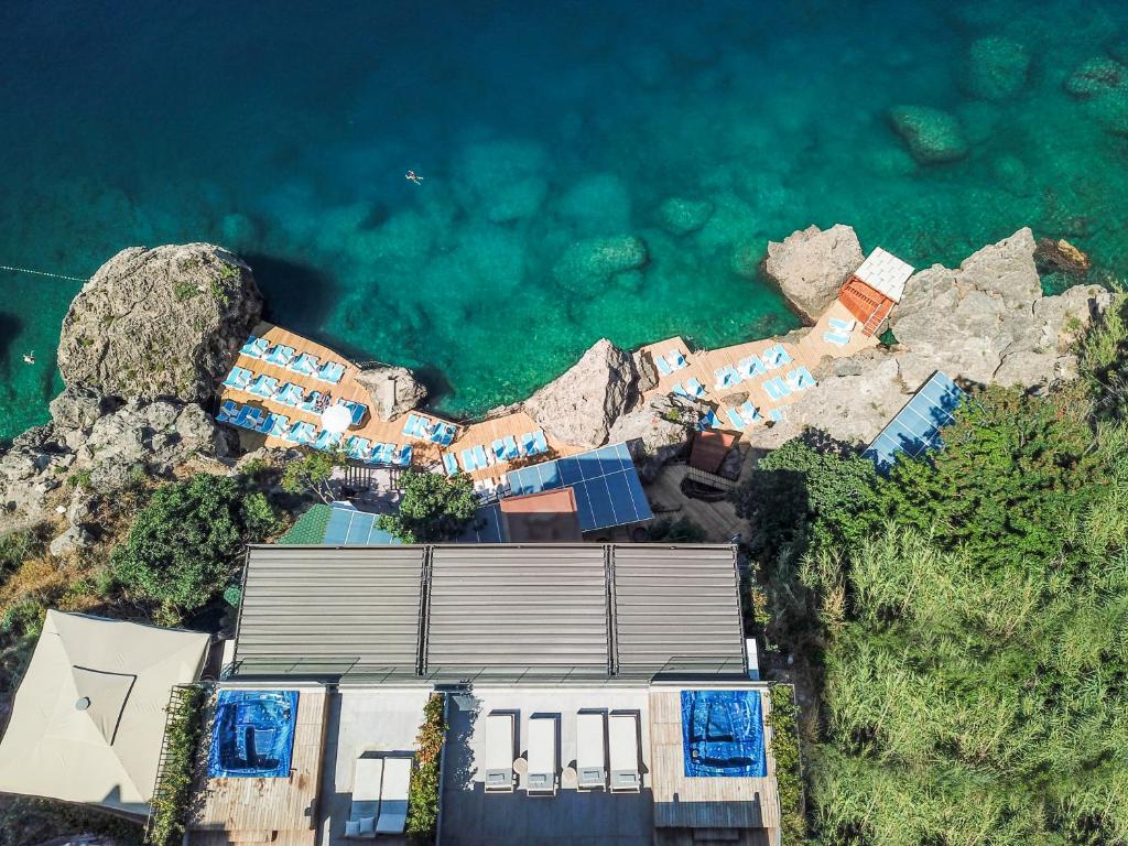 an aerial view of a house next to the water at Perge Hotels - Adult Only 18 plus in Antalya