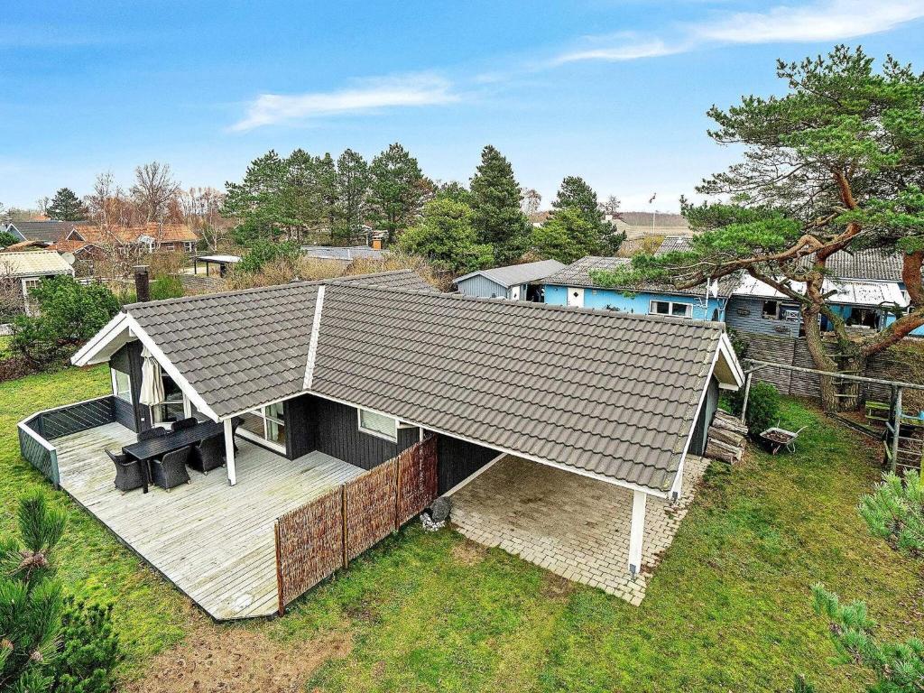 an overhead view of a house with a roof at 6 person holiday home in Slagelse in Slagelse