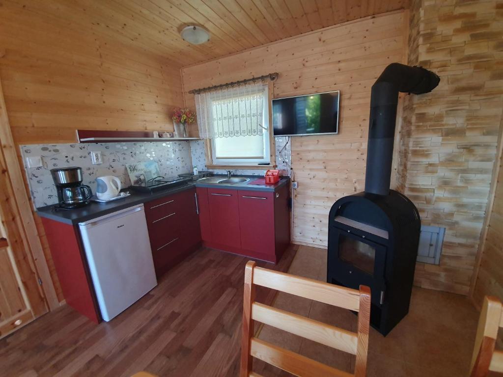 Kuchyň nebo kuchyňský kout v ubytování Przystanek Morze