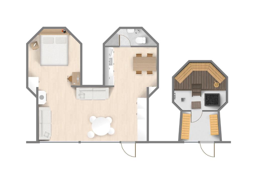 Načrt razporeditve prostorov v nastanitvi Ilveslinna